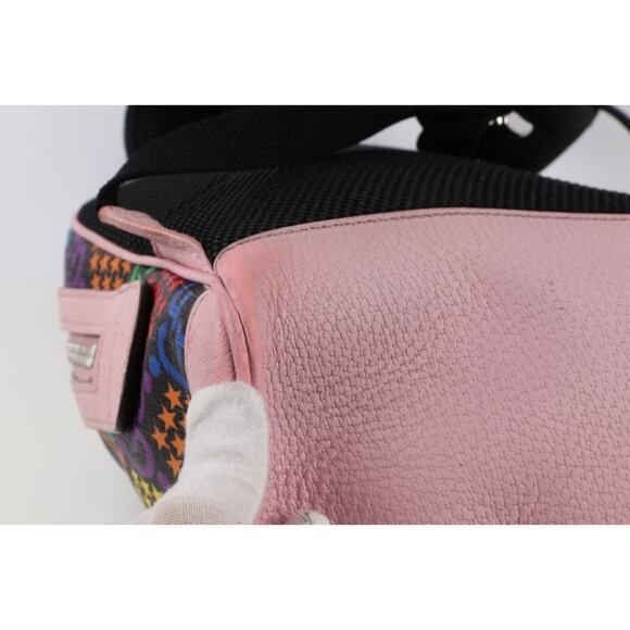 GUCCI Logo GG Psychedelic Backpack Bag Supreme Leather Black Pink Italy 14FB854 - Picture 16 of 16